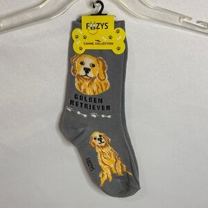 Golden Retriever Dog Socks Gray NWT